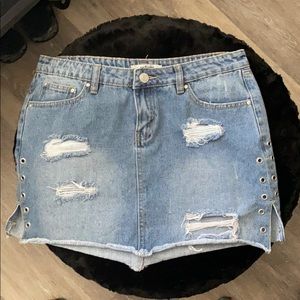Refuge- distressed denim skirt good condition